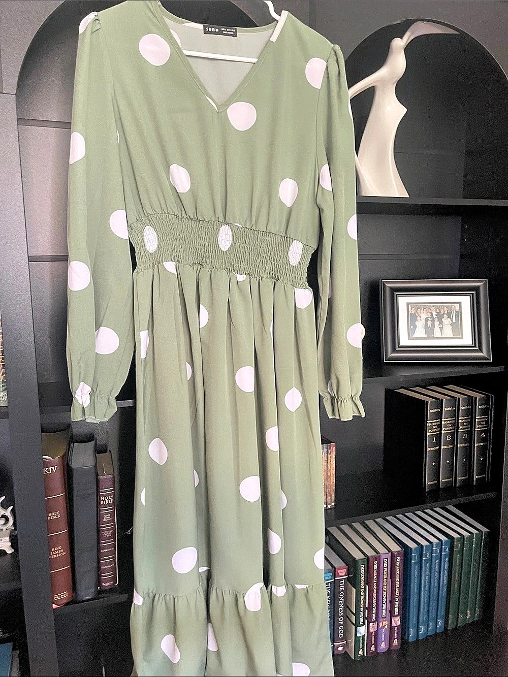 SHEIN Polka Dot Maxi Dress Green & Pink XL (16)